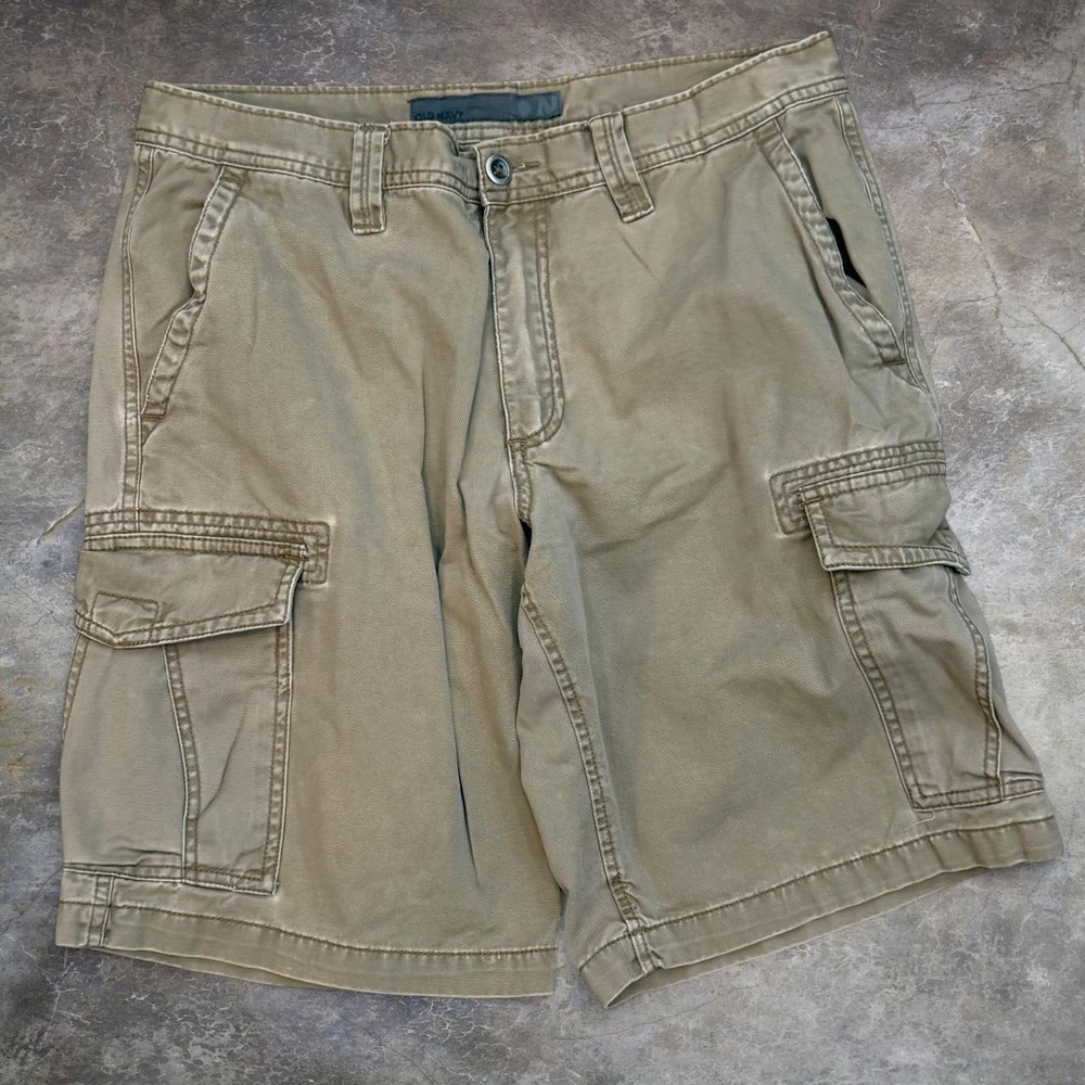 Vintage Old Navy Baggy Brown Cargo Shorts Skater Grunge Workwear Men's 32x11 Y2K